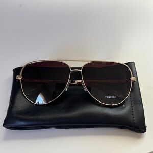 Quay Australia Gold Aviator Sunglasses